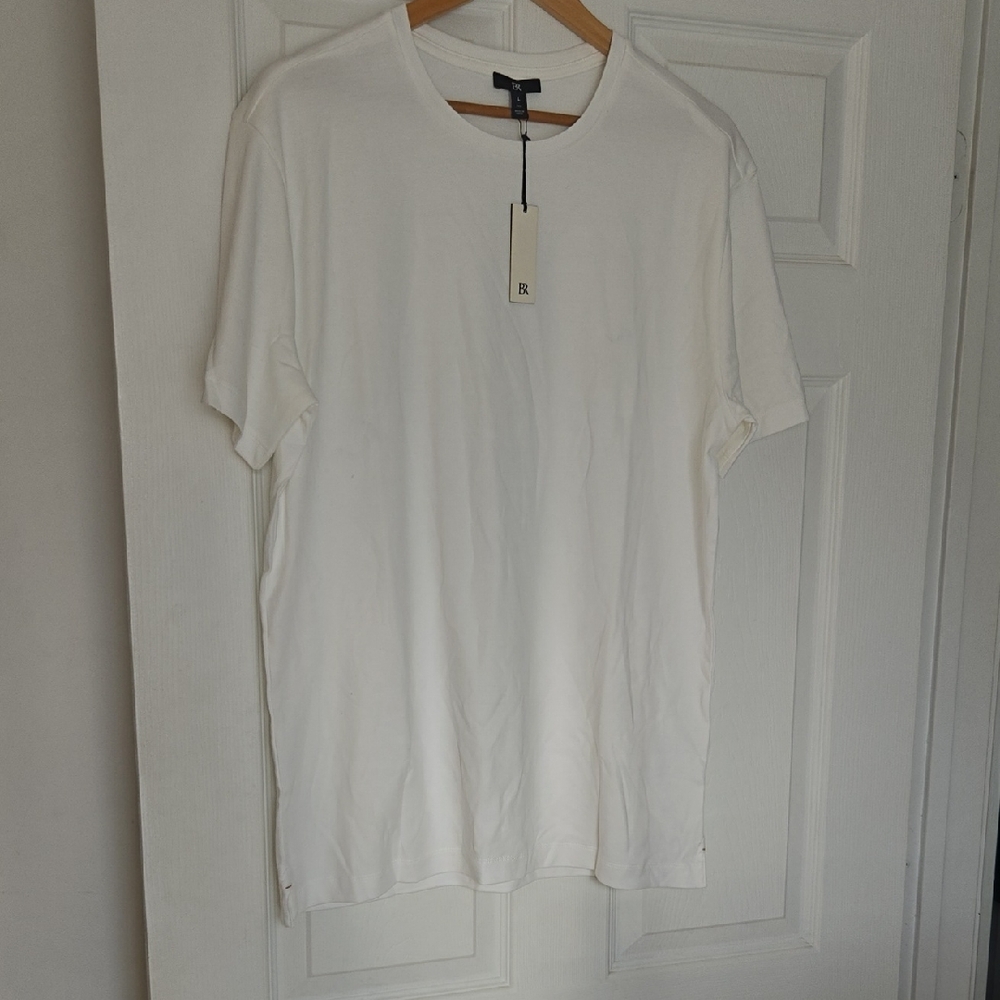 NWT Banana Republic Classic White Men's Crew Neck T-Shirt Size LT